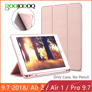 Smart Case For iPad 2018 9.7 Pro 9.7 with Pencil Holder Silicone Soft Cover for iPad Air 2 / Air 1